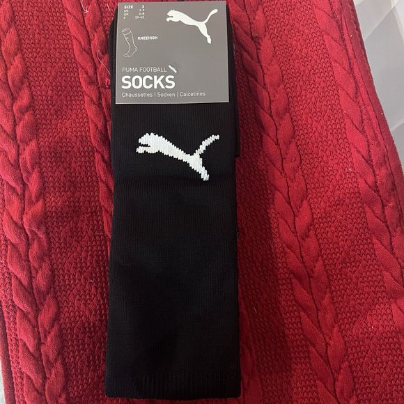 Puma Football Team Liga Knee High Soccer Socks Black Size 3 Or Large (7-9) - Picture 1 of 2